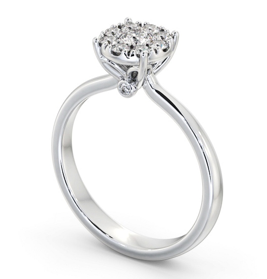 Cluster Diamond Ring 18K White Gold Balmoral Angelic Diamonds