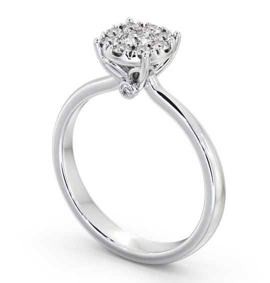 Cluster Style Round Diamond Ring Platinum CL52_WG_THUMB1 