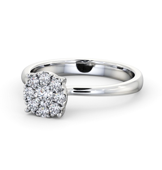 Cluster Style Round Diamond Ring 18K White Gold CL52_WG_THUMB2 