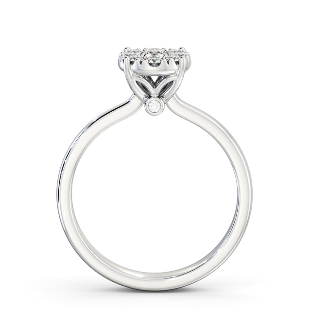 Cluster Style Round Diamond Ring 18K White Gold - Emmie CL52_WG_UP