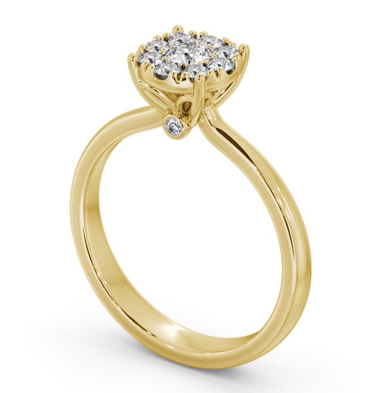 Cluster Style Round Diamond Ring 18K Yellow Gold CL52_YG_THUMB1