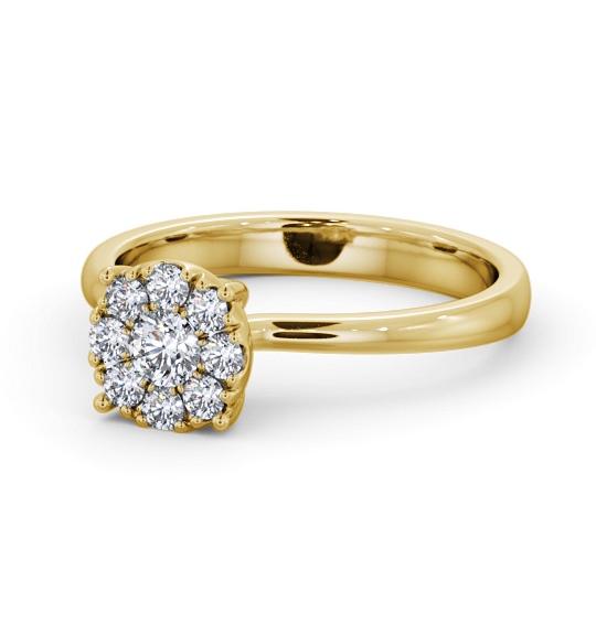 Cluster Style Round Diamond Ring 18K Yellow Gold CL52_YG_THUMB2 