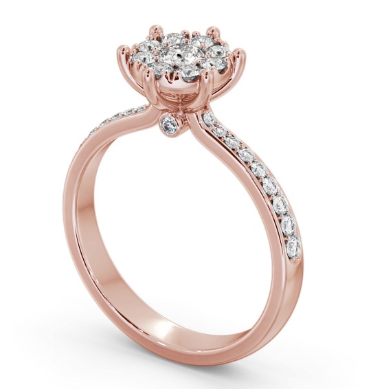 Cluster Style Round Diamond Ring 18K Rose Gold CL53_RG_THUMB1 