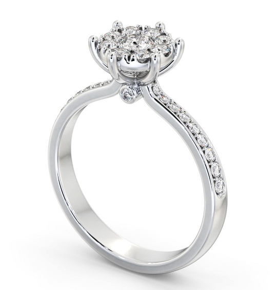 Cluster Style Round Diamond Ring Palladium CL53_WG_THUMB1