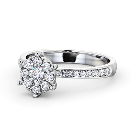  Cluster Style Round Diamond Ring 9K White Gold - Heena CL53_WG_THUMB2 