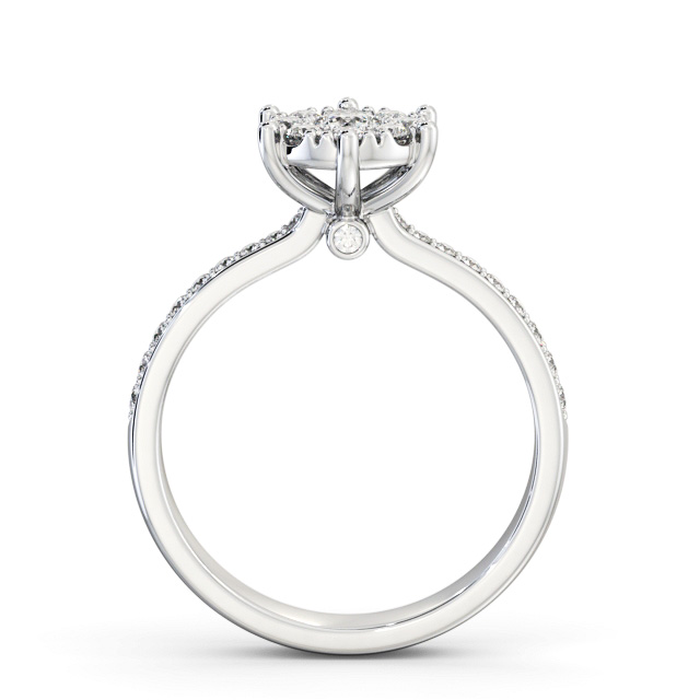 Cluster Style Round Diamond Ring Platinum - Heena CL53_WG_UP
