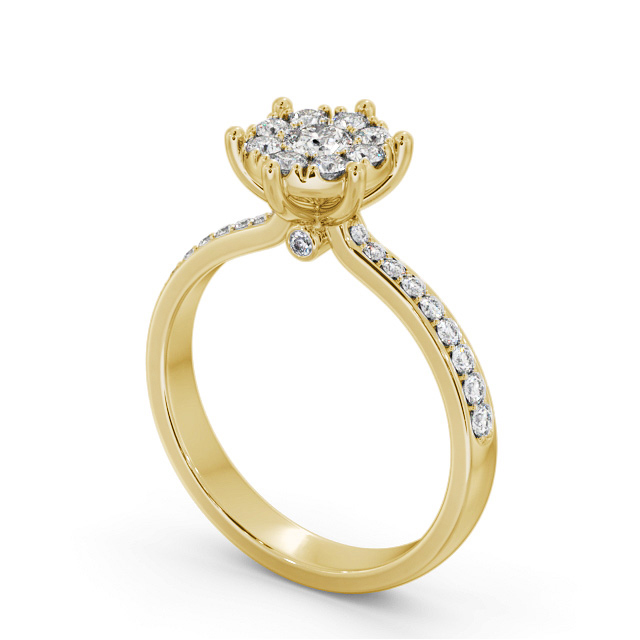 Cluster Style Round Diamond Ring 18K Yellow Gold - Heena