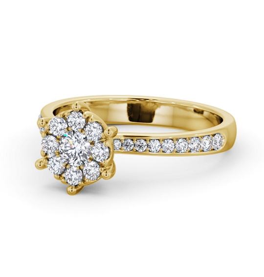  Cluster Style Round Diamond Ring 18K Yellow Gold - Heena CL53_YG_THUMB2 