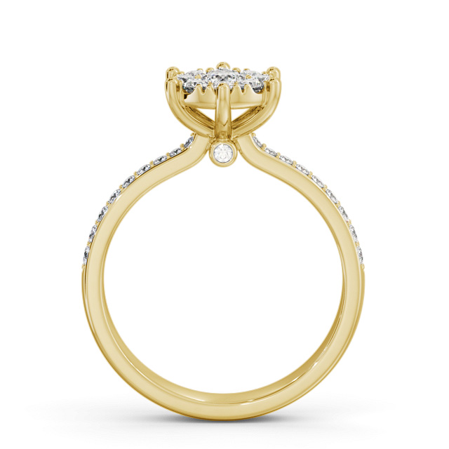 Cluster Style Round Diamond Ring 18K Yellow Gold - Heena CL53_YG_UP