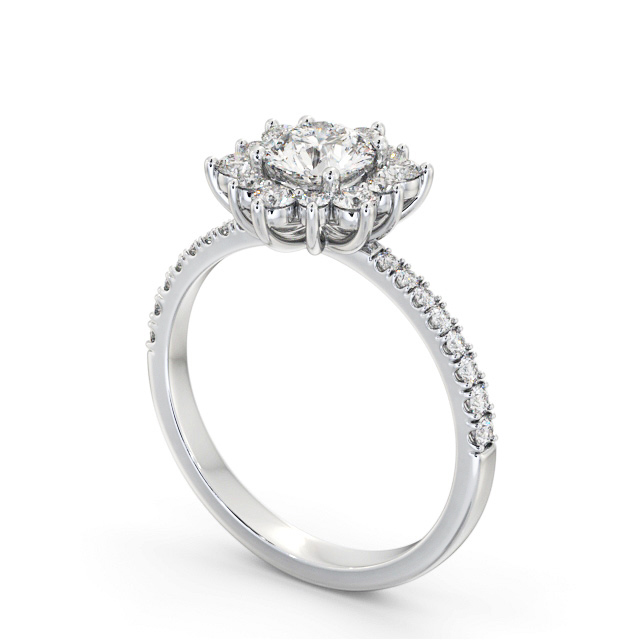 Cluster Diamond Ring Platinum - Carlton CL54_WG_SIDE