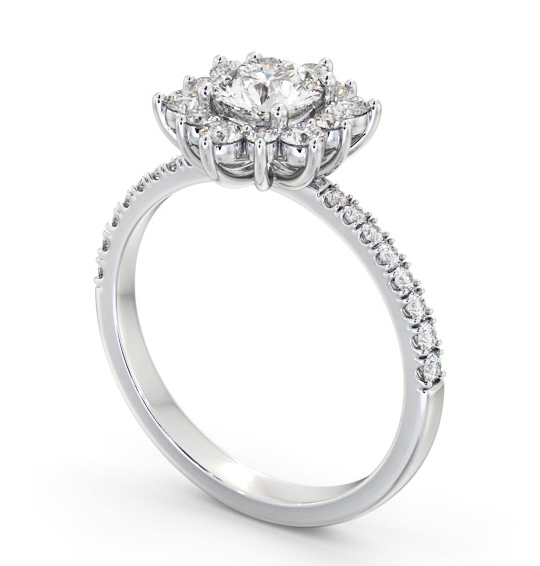 Cluster Diamond Halo Style Ring 9K White Gold CL54_WG_THUMB1