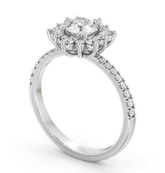 Cluster Diamond Halo Style Ring 18K White Gold CL54_WG_THUMB1