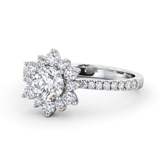 Cluster Diamond Halo Style Ring 18K White Gold CL54_WG_THUMB2 