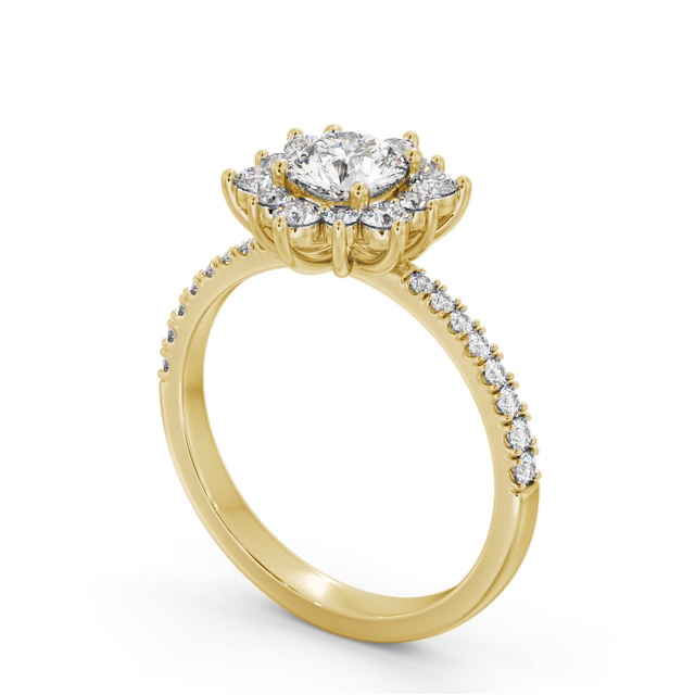 Cluster Diamond Ring 18K Yellow Gold - Carlton CL54_YG_SIDE