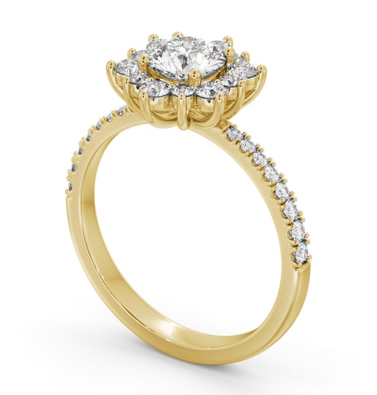 Cluster Diamond Halo Style Ring 18K Yellow Gold CL54_YG_THUMB1 