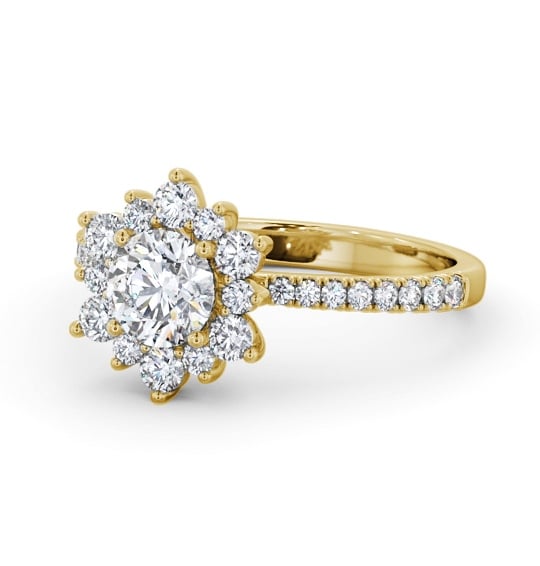 Cluster Diamond Halo Style Ring 18K Yellow Gold CL54_YG_THUMB2 