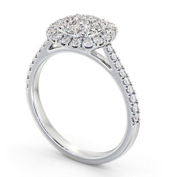 Cluster Style Round Diamond Ring Platinum - Cleasby CL55_WG_THUMB1