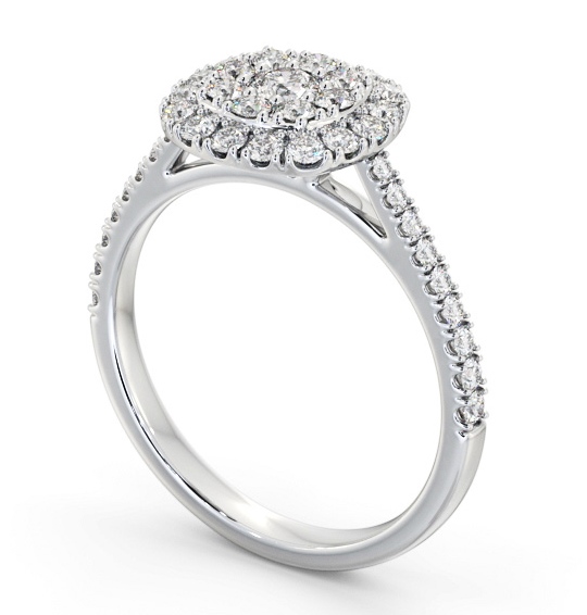 Cluster Style Round Diamond Ring Platinum CL55_WG_THUMB1