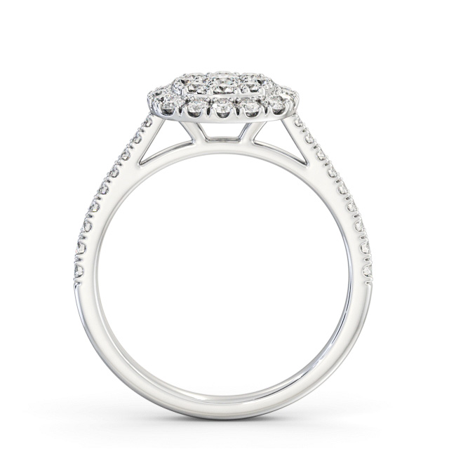 Cluster Style Round Diamond Ring 9K White Gold - Cleasby CL55_WG_UP