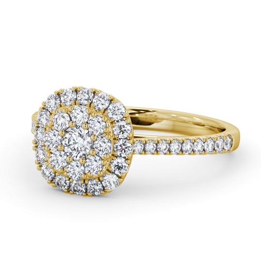  Cluster Style Round Diamond Ring 18K Yellow Gold - Cleasby CL55_YG_THUMB2 