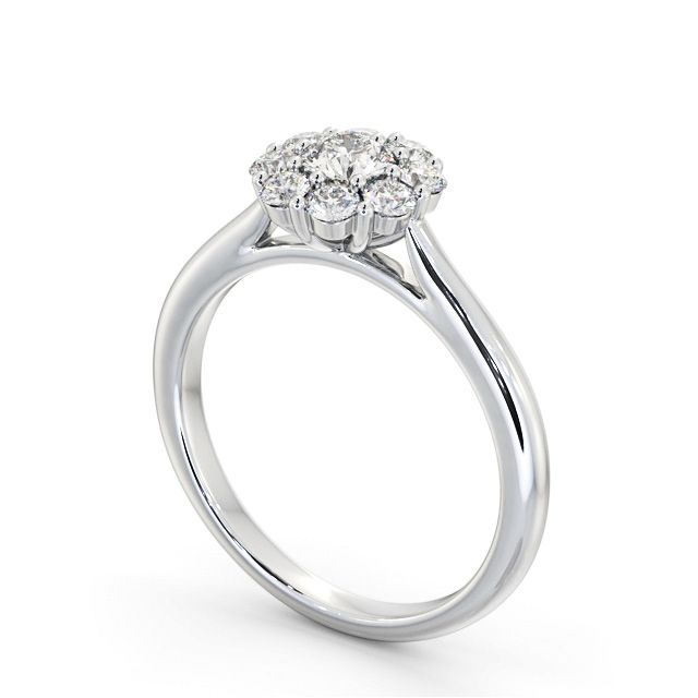 Cluster Diamond Ring 18K White Gold - Halima CL56_WG_SIDE