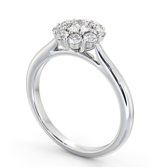 Cluster Diamond Ring 9K White Gold CL56_WG_THUMB1