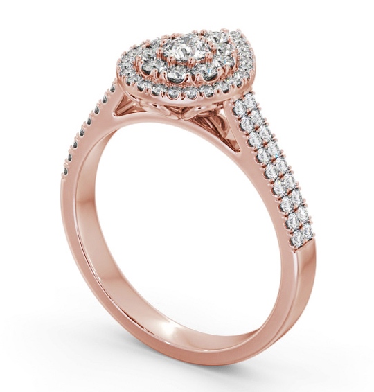 Cluster Style Round Diamond Pear Design Ring 18K Rose Gold CL57_RG_THUMB1 