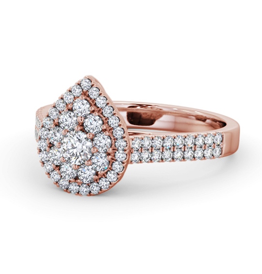 Cluster Style Round Diamond Pear Design Ring 18K Rose Gold CL57_RG_THUMB2 