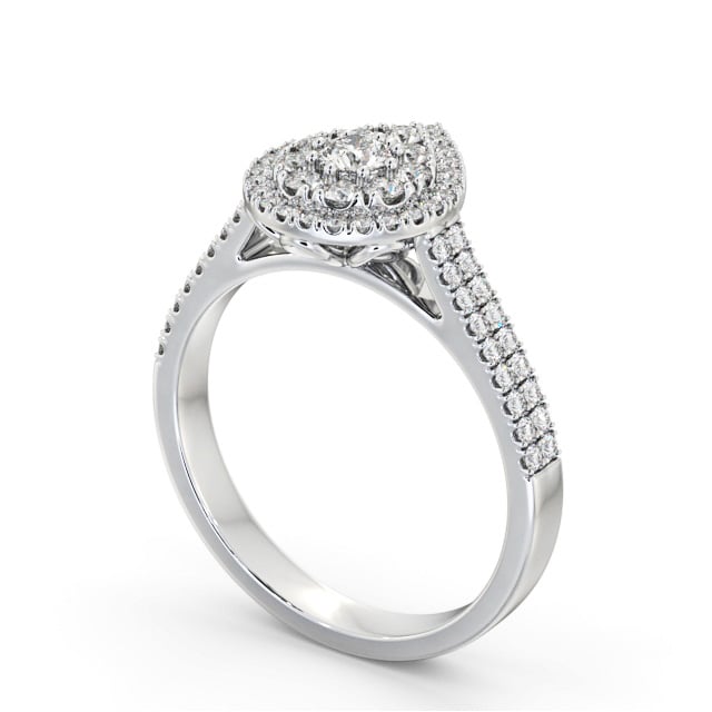 Cluster Style Round Diamond Ring 18K White Gold - Imelis CL57_WG_SIDE
