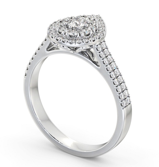 Cluster Style Round Diamond Ring Platinum - Imelis CL57_WG_THUMB1