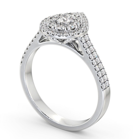 Cluster Style Round Diamond Ring Platinum CL57_WG_THUMB1