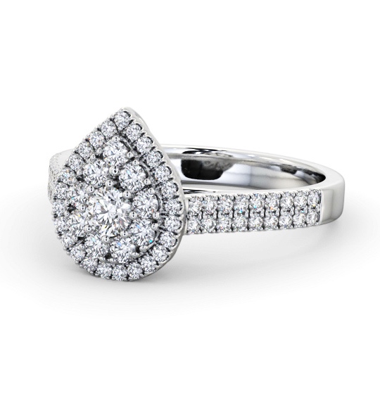  Cluster Style Round Diamond Ring Platinum - Imelis CL57_WG_THUMB2 