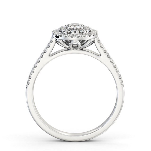 Cluster Style Round Diamond Ring 18K White Gold - Imelis CL57_WG_UP