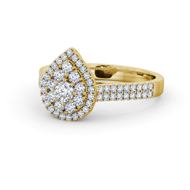 Cluster Style Round Diamond Ring 9K Yellow Gold - Imelis CL57_YG_FLAT