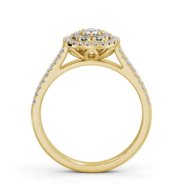 Cluster Style Round Diamond Ring 9K Yellow Gold - Imelis CL57_YG_UP
