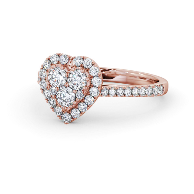 Cluster Style Round Diamond Ring 9K Rose Gold - Sonia CL58_RG_FLAT