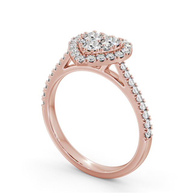 Cluster Style Round Diamond Ring 9K Rose Gold - Sonia CL58_RG_SIDE