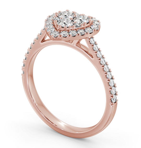 Cluster Style Round Diamond Heart Design Ring 18K Rose Gold CL58_RG_THUMB1