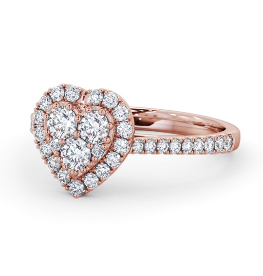 Cluster Style Round Diamond Heart Design Ring 9K Rose Gold CL58_RG_THUMB2 