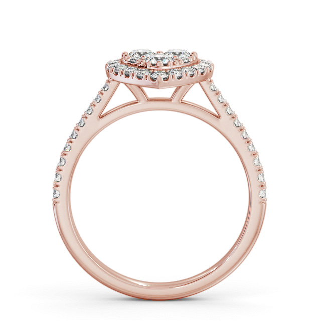 Cluster Style Round Diamond Ring 9K Rose Gold - Sonia CL58_RG_UP