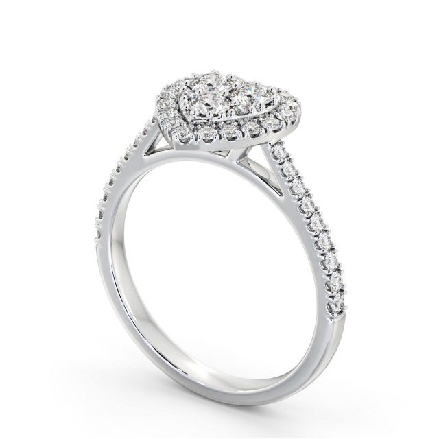 Cluster Style Round Diamond Ring 18K White Gold - Sonia CL58_WG_SIDE
