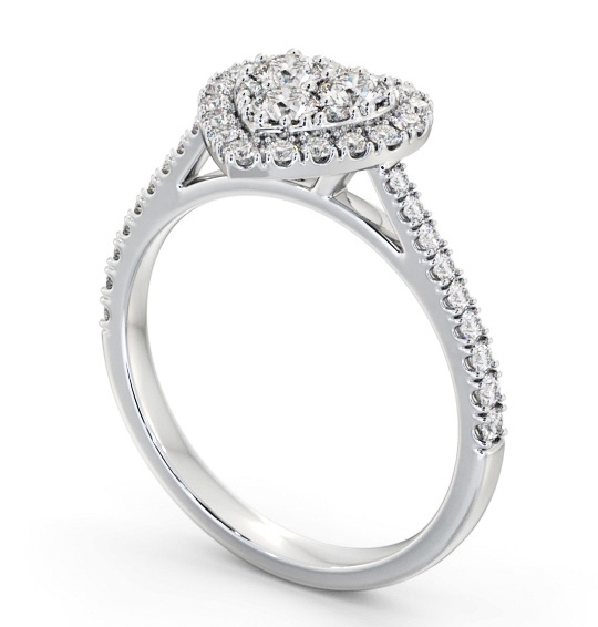 Cluster Style Round Diamond Ring Palladium CL58_WG_THUMB1