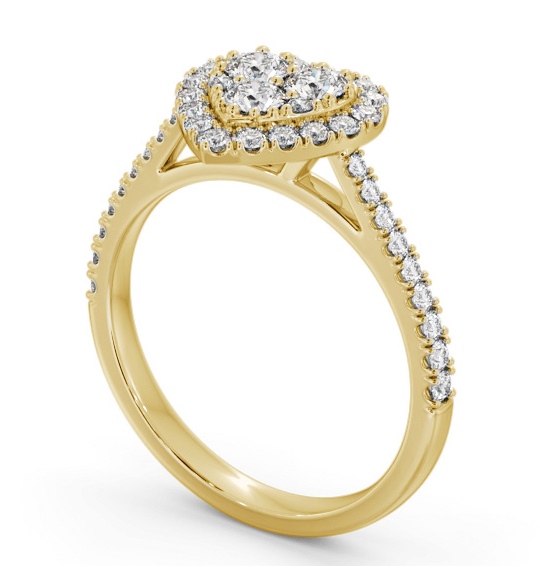 Cluster Style Round Diamond Heart Design Ring 18K Yellow Gold CL58_YG_THUMB1