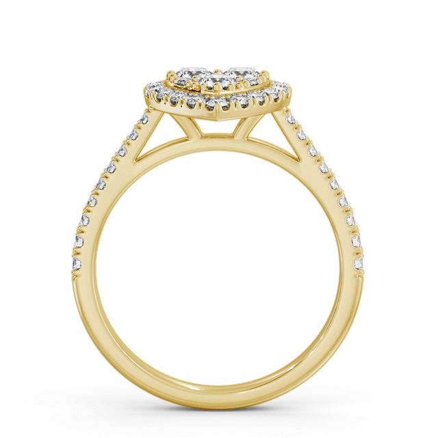 Cluster Style Round Diamond Ring 18K Yellow Gold - Sonia CL58_YG_UP
