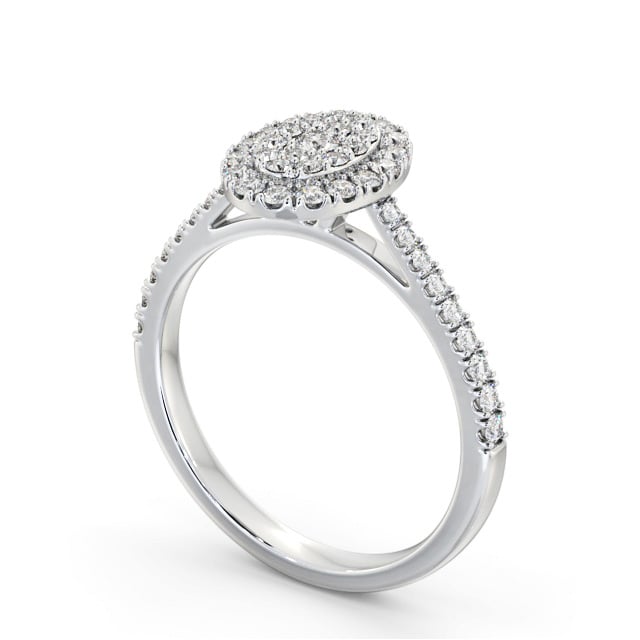 Cluster Style Round Diamond Ring 9K White Gold - Montell CL59_WG_SIDE