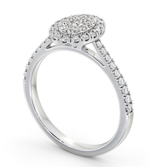 Cluster Style Round Diamond Ring Platinum - Montell CL59_WG_THUMB1