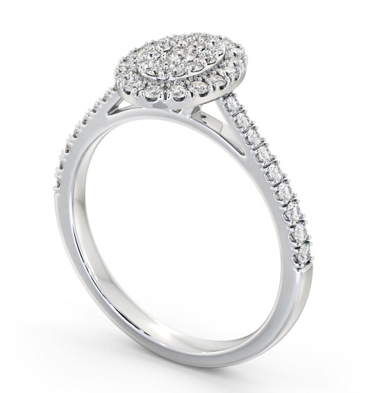 Cluster Style Round Diamond Ring Platinum CL59_WG_THUMB1 