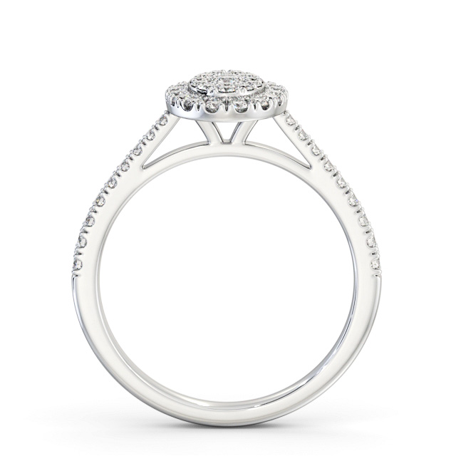 Cluster Style Round Diamond Ring 18K White Gold - Montell CL59_WG_UP