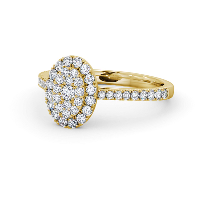Cluster Style Round Diamond Ring 18K Yellow Gold - Montell CL59_YG_FLAT