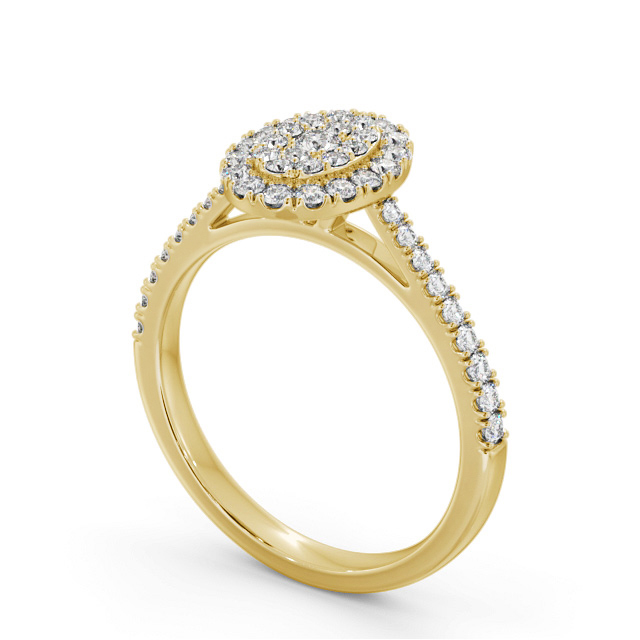 Cluster Style Round Diamond Ring 9K Yellow Gold - Montell CL59_YG_SIDE